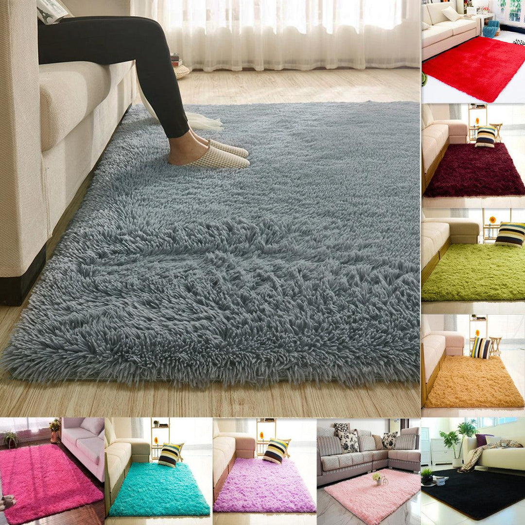 80X120CM Soft Fluffy Rugs Shaggy Area Rug Home Carpet Floor Mat Living Room Carpet Soft Cosy Bedside Floor Yoga Mats - MRSLM