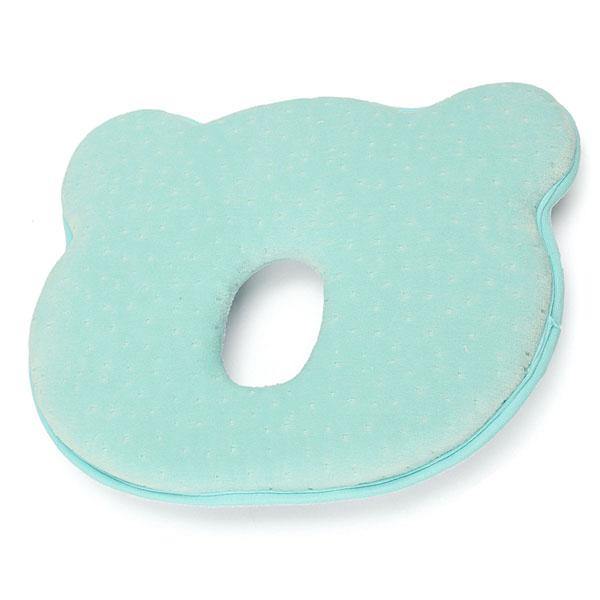 22x26x3.5cm Memory Cotton Newborn Baby Correcting Head Cervical Vertebra Pillow Blue Pink - MRSLM