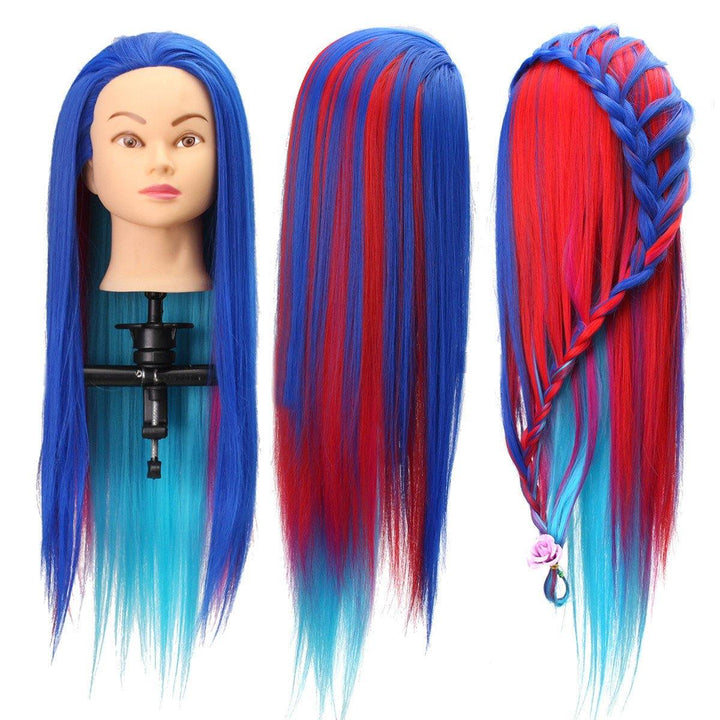 8 Colors Salon Hairdressing Braiding Practice Mannequin Hair Training Head Models With Clamp Holder - MRSLM