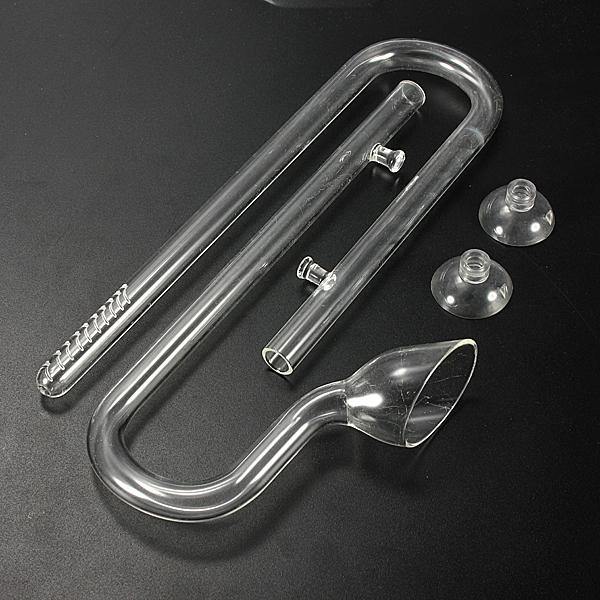 Aquarium Glass Lily Breather Pipes Inflow & Outflow 13mm for 12/13mm Tube + 2 Suction Cups - MRSLM