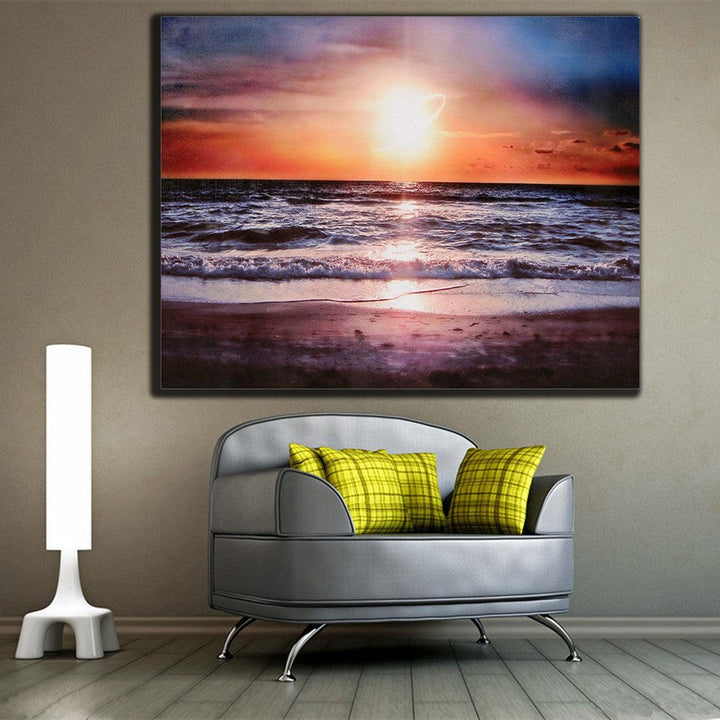 30*40 cm Sunset Beach Sofa Canvas Painting Wall Hanging Picture Canvas Home Office Wall Decoration no Frame - MRSLM