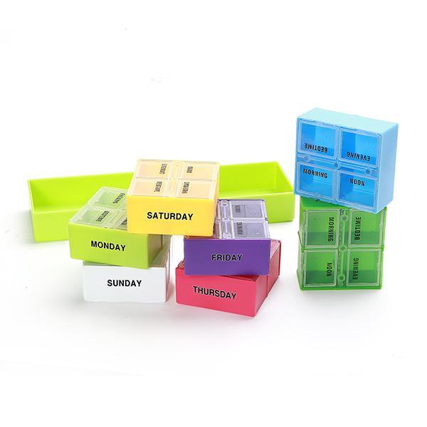 KC-JS2804 7 Days Pill Box Organizer Portable Weekly Travel Medicine Storage Case - MRSLM