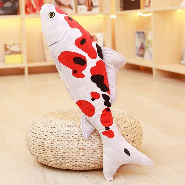 KC Taisho Showa Red White Gibel Carp Golden Koi Fish Stuffed Plush Toy Cotton Goldfish Cushion - MRSLM