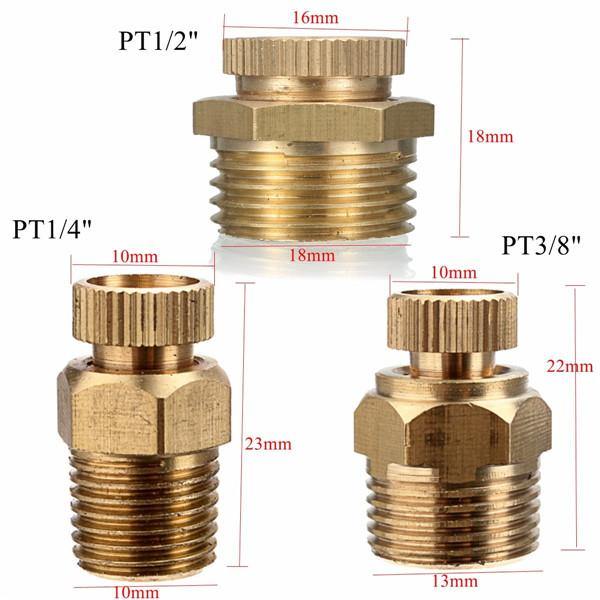 PT 1/2 3/8 1/4 Inch Brass Drain Valve Air Compressor Male Threaded Water Drain Valve - MRSLM