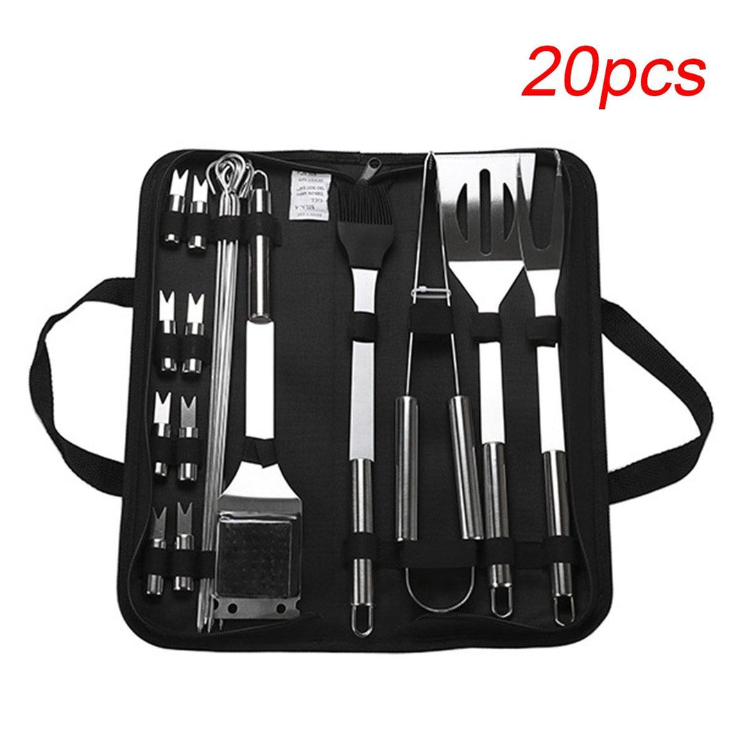 Stainless Steel BBQ Tools Set Barbecue Grilling Utensil Accessories Camping Outdoor Cooking - MRSLM