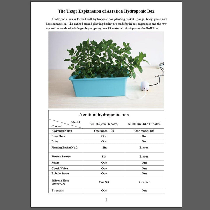 220V Hydroponic Grow Box 9 Holes DWC Indoor Aerobic Soilless Cultivation System Kit Water Planting - MRSLM